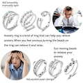 Miniatyrbilde 2 av 5: 6-delt irritasjons- og angstring, spinnende forstyrrelsesring, stressreduserende åpen kube, fosterring, stressreduserende ring, ring [db]