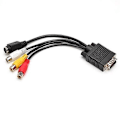 Miniatyrbillede 4 af 5: Universal VGA til Video TV Out S-Video AV og 3 RCA Hun Converter Kabel Adapter JIKAIX db