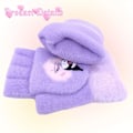 Miniatyrbillede 5 af 5: 1 Par Sanrio Hello Kitty Kuromi Melody Vinterstrikede Halvfingerhandsker Udendørs Koldbeskyttelse Og Varme Søde Handsker Velegnet Hello Kitty