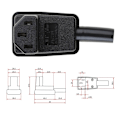 Miniatyrbillede 5 af 5: C13 Strømstik 90 Grader Vinklet IEC 320 Hun-Stik AC 10A / 250V Strømkabel Stikkontakt Til Rejsende Hjem [DB]