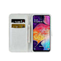 Miniatyrbillede 4 af 5: Krokodilleskind Glitter Pulver Splejsning Tegnebog Læder Etui til Samsung Galaxy A40 [DB]