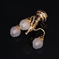 Miniatyrbillede 2 af 4: 2x 1:12 Dukkehus Messing Lysekrone 3 Arm Lampe Led Loftslampe Glasskærm [DB]