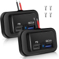 Pikkukuva 1 / 5: 2 kpl 12v/24v Rv Usb-pistorasia, kaksois Pd3.0 Type-c (usb C) & Quick Charge Qc3.0 Usb-a Porttipaneeli C