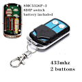 Miniatyrbillede 1 af 5: 8 Dip Switch 433Mhz 330mhz Smart Copy Fjernbetjening Fast Kode 2 CH Duplikator Til Port Garage Døråbner eller Alarmsystem DB 433mhz-2 button