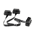 Miniatyrbillede 1 af 5: OBDII Forlænger Dobbelt Stik Y-Splitter OBD OBD2 16PIN Han til Hun Forbindelse Flad + Tynd til [DB] black