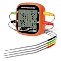 Miniatyrbilde 1 av 5: Trådløst Kjøtttermometer for Grill Røyk Ovn APP Digitalt Termometer med Fire Prober Smart BBQ Mattermometer [DB] Orange