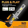 Miniatyrbild 2 av 4: 2 st LED-lampa H1 LED-strålkastare Mini Storlek Design Trådlös Fläktlös För Bil LED-lampa CSP-chip 13000LM Vit [Db] 4300K Warm White H1(24V)