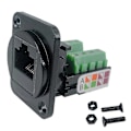 Pikkukuva 2 / 5: 5 KPL RJ45 Naaras Paneeliasennus Ruuviliitinadapteri, D-tyypin RJ45 8P8C Naaras 8-nastainen liitin [DB] Black