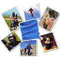 Miniatyrbild 4 av 5: Unisex Vinter Utomhus Solid Färg Mjuk Tjock Fleece Halsvärmare Gaiter Cover Hat DB Blue