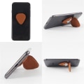 Miniatyrbillede 4 af 5: Ægte læder guitarplekter taske guitarplekter opbevaringspose plekter klip mobiltelefonholder