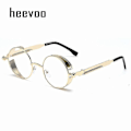 Pikkukuva 1 / 5: Metalliset Steampunk-aurinkolasit Miehet Naiset Muoti Pyöreät Lasit Merkki Suunnittelija Vintage Aurinkolasit Korkealaatuiset Oculos De Sol 2023 [db] Gold Clear 1 pcs