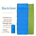Miniatyrbillede 1 af 5: Udvidet og udvidet tykkere fod oppustelig pude, bærbar og ultralet luftmadras til udendørs camping vandreture [DB] Blue With Green On The Back