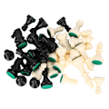 Miniatyrbild 1 av 5: Plast schackpjäser set internationellt schackspel komplett schackpjäser set svart vit [DB] M