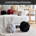 Miniatyrbilde 5 av 5: Knot Ball Throw Pillow, Rundt Knutet Plysj Pynte Pute For Preppy DB Black 20CM