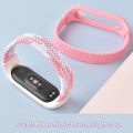 Miniatyrbilde 5 av 5: Enkeltsløype erstatning nylon flettet elastisk klokke stropp armbånd kompatibel Xiaomi Mi Band 3/4/5/6/nfc Jikaix Rainbow Color