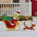 Miniatyrbild 2 av 3: Grinch Julbelysning Dekoration Trädgård Gräsmatta Utomhus Gräsmatta Grinch Skylt Med Pinnar Jul Semester Ornament [DB] B