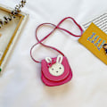 Miniatyrbillede 3 af 5: Pige skuldertaske, børn søde hare crossbody taske håndtaske mini prinsesse messenger tasker pung med justerbar rem til børn piger-JIE DB Rose red