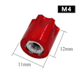 Miniatyrbild 3 av 5: 1/10 Modellbil Aluminiumlegering Mutter Kletterrad Nabenmutter Für Scx10 90046 -4, Rot