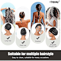 Miniatyrbillede 3 af 4: Ekstra Stor Silikone Badehat til Langt Hår, Fletninger og Dreadlocks, Vandtætte Silikone Svømmehatte til Kvinder Mænd Børn A [DB] Black
