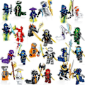 Miniatyrbillede 1 af 5: Kvalitets Høj 24stk Kompatible Masters Spinjitzu Kai Jay Cole VS Pyro Vipers Fire Fang Python Byggeklodser Figurer Legetøj db