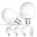 Miniatyrbild 5 av 5: USB Uppladdningsbar Glödlampa med Fjärrkontroll Timer Dimbar Lätt att Installera Batteridriven E27 Glödlampa RGB Lampa [db] White