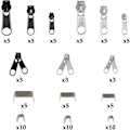 Miniatyrbild 3 av 5: 85 Delars Reparationssats för Dragkedjor Dragkedjeersättningsdelar Dragkedjeersättningstång T-x [db]