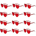 Miniatyrbild 1 av 4: 12 par hjärtformade solglasögon, ramlösa hjärtglasögon möhippesolglasögon transparent godisfärg hjärtsolglasögon för kvinnor tonåringar fest [DB] Red