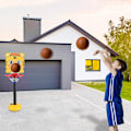 Miniatyrbillede 3 af 5: Sjovt legetøj basketball sæt stand justerbar højde 39,4 tommer maks med basketball indendørs udendørs til børn Db A