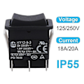 Miniatyrbilde 2 av 2: HY12-9-3 Enkel Installasjon Båt Industriell ABS Trykknapp På Av Vippebryter Bue -Sy {db} 2pcs