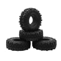 Miniatyrbillede 1 af 5: 4 stk. 1,9 tommer gummidæk / hjul til 1:10 RC Rock Crawler Axial SCX10 90046 AXI03007 CC01 D9 [DB] black