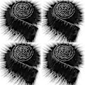 Miniatyrbilde 5 av 5: 1,5m Kunstig Pelsbånd Bånd Trim Stoff Rull Plysj Pels Stripe Lang Plysj Pels Stoff Fluffy Trim DIY Håndverk For Vinter Kostyme {Db} Black 1.5M