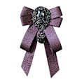 Miniatyrbilde 1 av 5: Mote-Sløyfe for Menn og Kvinner med Rhinestone Krystall Broche Nål Luksus Bryllup Justerbar Sløyfe Formelle Fest Håndlaget Halsduk Db Dark Purple