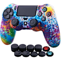 Miniatyrbild 1 av 5: Sony PS4/Slim/Pro Dualshock 4 Handkontroll Vattenöverföring Kamouflage Silikonfodral med Tumgrepp [db]