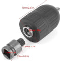 Miniatyrbillede 5 af 5: 2-13mm nøglefri borepatron, 1/2\" til 20 Unf chuck adapter med 1/2\" chuck adapter til slagmøtrik konvertering