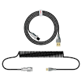 Pikkukuva 1 / 5: Type-C USB-kaapeli mekaaniseen näppäimistöön, spiraali 2,2 m, pelikäyttöön, lentokonekaapeli [DB] Black
