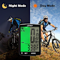 Miniatyrbillede 4 af 5: Trådløs cykelcomputer Multifunktionel LCD-skærm Cykelcomputer Mountainbike Speedometer Odometer IPX6 Vandafvisende Cykling [DB] Black Shell White Backlight