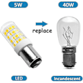 Miniatyrbillede 3 af 5: 5w Led Symaskine Pære B15d, 220-240v, 500lm Kølig Hvid 6000k, Svarer til 40w Glødepære, Ikke-dæmpbar, B15 Bajonet Lys B db