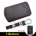 Miniatyrbilde 1 av 5: Lær nøkkelveske nøkkelring for Mazda CX-7 CX-9 MX-5 Miata RX-8 2008 2009 Smart Keyless fjernkontrollbeskytterdeksel Nøkkelblanker [DB] 3 Buttons