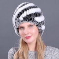 Miniatyrbillede 3 af 5: Dame Fur Beanie Hat med Plyslag for at Holde Varmen til Kolde Vinterudendørsaktiviteter [DB] 1