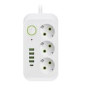 Miniatyrbild 1 av 5: Vit 2M EU-kontakt Multi-Standard Uttag Förlängningssladd Strömremsa med USB Typ-C Snabbladdning Nät DB White