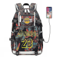 Miniatyrbilde 1 av 5: Lakers 23 Lebron James trykt ryggsekk, reiseveske, studentsekk DB Red