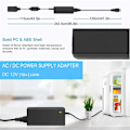 Miniatyrbilde 5 av 5: Billadapter for bil - Strømomformer AC-adapter DC 110V / 220V til 12V 10A Strømomformeradapter EU-plugg (FW) Black