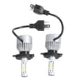 2 X S2 H4 LED frontlykter Bil Høy/lav lysstråle bilpære Hvit [db] Silver  Black