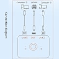 Miniatyrbilde 3 av 5: Skriver USB 2 Port USB-splitter for skriverdeling Skriverdelingsvelger [DB]