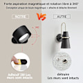 Miniatyrbillede 3 af 5: Indendørs væglampe, Touch Led væglampe med USB opladningsport Touch Control, 3 lysstyrke niveauer 3 temperaturer 360 roterbar natlampe [DB]