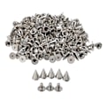 Miniatyrbilde 1 av 4: 100 stk. Pigger Kjegle Nagler Metall 10mm Spots Nagle Kjegle Skru Nagler Lær Håndverk DIY Håndverk Rock Klær Håndarbeid Tilbehør [db] Silver