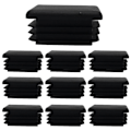 Miniatyrbilde 1 av 4: Db Square Plastplugg Rørstolpe Endekappe Stol Glide 10stk Svart Plast Square Plugger 40mm