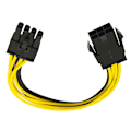 Miniatyrbilde 5 av 5: Fiauli 6-pin til 8-pin PCI-E strømomformer forlengelseskabel for videokort grafikk [db] Black
