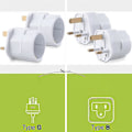 Miniatyrbilde 3 av 5: 2x Reiseadapter Adapterplugg for England - Reiseplugg Strømadapter EU til UK Stikkontakt - Reiseplugg [db] White