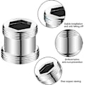 Miniatyrbillede 3 af 5: 2 STK Metal Vandhane Adapter 20mm Han Gevind til 22mm Han Gevind Længde Forlænger Hane Perlator Adapter Connector [db]